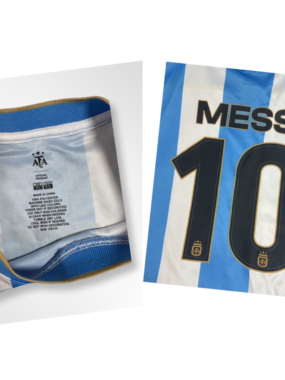 Argentina Messi 10 Soccer Jersey Mens (S) Blue White Striped Official AFA Shirt - Picture 7 of 7